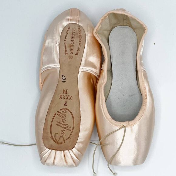 Suffolk Dance Silhouette Pink Pointe Ballet Shoes in Pink Size 7 XXXX N - Picture 3 of 7